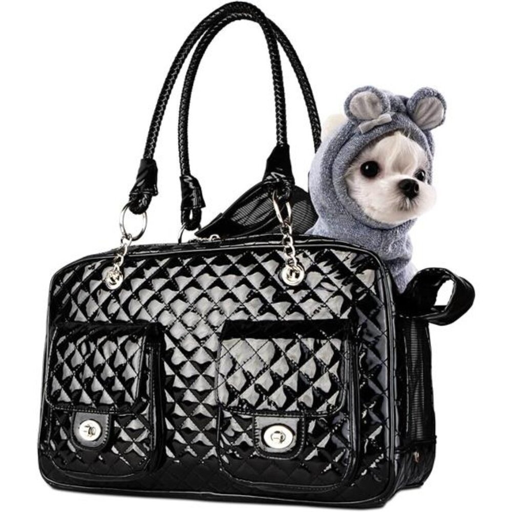 NEW Lather Luxury Travel Pet Carrier Handbag Purse